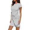 Amazon 2022 primavera y verano nuevo europeo y americano mujeres ebay Amazon wish suministro nudo vestido de manga corta mujeres
