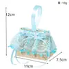 Bolsa de linho criativa estilo ocidental bolsa de doces presente de lua cheia de bebê caixa de doces seção borboleta decoração de renda