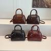 Bolso Pequeño Vintage de Corea del Sur para Mujer 2024 Otoño e Invierno Nuevo Bolso Bowling de Mano de Alta Gama para Viaje Bolso Cruzado