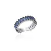 Anillo Geométrico de Zirconia Cúbica de Colores Chapado en Oro de 18K Estilo Lujo Ligero Vintage Anillo de Cristal Retro Artístico