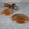 Suministro de fábrica vajilla redonda de madera 12 cm plato pequeño plato para vinagre botanas plato de madera ensalada en gran stock