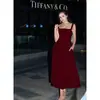 2026 Transfronterizo Europa Verano Nuevo Estilo Correas Gruesas Diseño de Nicho Ajuste Ceñido a la Cintura Elegante Vestido Largo