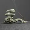 Porta incienso de hilo celadón transfronterizo estufa de incienso de sándalo conejo de jade creativo nube auspiciosa ruyi asiento de incienso porta incienso acostado interior hogar