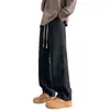Jeans Masculino de Cintura Elástica e Corte Reto Coleção Primavera/Verão/Outono 2026, Calça Casual Larga Lavada Versátil Estilo Hong Kong para Homens