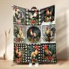 Manta de siesta de franela con estampado de collage de gallo de granja vintage TEMU transfronteriza, manta decorativa para sofá de animal lindo