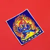 Tibetano Semi-Feito à Mão Pintado à Mão Areia Grossa Thangka Jambhala Amarelo Cinco Senhores Mahakala Cartão do Núcleo Núcleo Pingente Atacado
