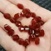 Ágata Roja Hielo con Jade Acanalado Cuentas Dispersas Calcedonia Roja Passepartout Pulsera Accesorios de Collar Cuentas Retorcidas Cuentas Dispersas
