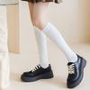Calcetines de pantorrilla de otoño e invierno de algodón de color sólido, calcetines coreanos ajustados con talón, calcetines de presión de moda para niños, venta al por mayor de fábrica