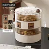 Bandeja Giratoria de Frutas para Uso Doméstico, Caja de Almacenamiento de Dulces y Frutos Secos para Mesa de Café en la Sala de Estar, Estilo Vintage de Lujo Ligero, Bandeja de Bocadillos para Regalo de Inauguración de Casa y Año Nuevo