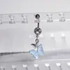 Clavo de Ombligo de Mariposa Nuevo Color Papel de Concha Anillo de Ombligo Venta Caliente Transfronteriza Fabricante Directo de Joyería para Piercing Amazon