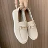 Mocasines para mujer, nueva colección primavera/otoño 2026, estilo británico, planos sin cordones con hebilla metálica, cómodos y de suela plana
