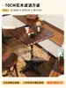 Combinación Retro de Mesa de Café y Silla, Silla para Tienda de Postres y Panadería, Silla para Tienda de Té con Leche, Mesa de Madera Maciza Comercial para Restaurante Americano Occidental