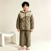 Novos Pijamas Infantis Inverno Espessados Flanela Três Camadas Acolchoados Quentes Coral Fleece Roupa de Casa (Siga)