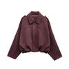 Comercio Exterior Transfronterizo Ropa de Mujer al por Mayor Estilo Europeo y Americano Primavera Casual Textura de Gamuza Solapa Chaqueta Bomber para Mujer