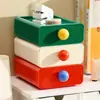 Nueva caja de almacenamiento de escritorio estilo dopamina, gabinete de almacenamiento con cajón rectangular para lápiz labial, cosméticos y artículos varios, apilable