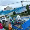 Estante para Puestos en Carrito con Ruedas para Tofu Apestoso y Fideos Fríos en el Mercado Nocturno, Estante para Carrito Eléctrico Modificado, Puesto de Comida Frita en la Carretera