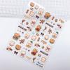 Camuflaje 5D repujado retro oso Maillard pegatina de uñas niña rosa lindo fresa conejito gato pegatina de uñas