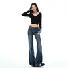 Jeans acampanados para mujer, nuevo modelo primavera 2026, de tiro alto, corte ajustado, largos hasta el suelo, pantalones de campana aptos para petite