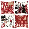 Funda de Cojín Navideña de Dibujos Animados de Papá Noel de Amazon Decoración para Fiesta Navideña Cojín para Sofá Funda de Cojín para Dormitorio Mesita de Noche