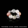 Cuentas Redondas de Cristal Natural Serie Anillo Corredizo Ágata Perla Hecho a Mano Accesorios para Joyería DIY Pulsera Accesorios de Borla de Mano