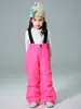 Pantalones de Esquí para Niños Niñas Niños Impermeables Cálidos Engrosados Cortavientos Exteriores Resistentes al Frío Tirantes Pantalones de Algodón para Niños Pequeños y Medianos