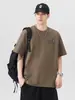 Ropa para Hombre Fengshe / Nueva Camiseta de Manga Corta de Algodón Puro para Hombre de Verano, Estampado Vintage, Corte Holgado, Tallas Grandes, Top de Moda Estilo Americano