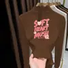 Camiseta Infantil Outono/Inverno Gola Meia-Alta Autoaquecimento Quente Top para Menina Acabamento com Babado de Veludo Camada Base