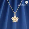 2025 Novo Estilo Micro-Incustado Zircônia Flor Rotativa Corrente de Clavícula Colar para Mulheres Estilo Ins Japonês e Coreano Acessório de Pescoço Moderno e Elegante