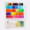 Amazon caneta marcadora de dupla ponta à base de água conjunto de canetas aquarela cor caneta Gouline pintura caneta macia vendas diretas da fábrica