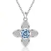 Collar de Plata de Ley S925 con Doce Piedras de Nacimiento y Trébol de Cuatro Hojas Transfronterizo Europeo y Americano para Mujer Colgante de Trébol de la Suerte de Amazon Cadena para Clavícula