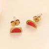 Pendientes de Acero Inoxidable de Nuevo Estilo Transfronterizos Simples de Frutas Cereza Fresa Personalizados Pequeños Amor Pegamento Simple para Mujeres