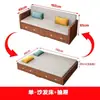 Nuevo Sofá Cama de Madera Maciza Estilo Chino con Cajones, Extraíble y Plegable, Multifuncional para Salas de Estar Pequeñas, Sofá Cama de Doble Propósito