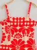 Atacado de roupas femininas de comércio exterior AliExpress novo estilo europeu e americano transfronteiriço ZRA em estoque vestido de alça com estampa de posicionamento
