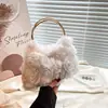 Bolsa de Noite Metalizada Redonda Estilo Retrô 2025 Nova Bolsa de Mão com Flor de Rosa Bolsa de Banquete Feminina Bolsa Transversal Fada