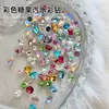 Pedrería con Forma de Diamante de Colores Caramelo para Uñas, Diamantes Brillantes para Uñas Famosos en Internet, Pedrería de Cristal de Mono Pequeño para Decoración de Uñas