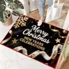 Alfombra Navideña Más Vendida Transfronteriza, Felpudo Decorativo de Terciopelo de Cristal con Ambiente Festivo, Alfombrilla Resistente a Manchas y al Desgaste, Se Puede Enviar en Nombre de Otros