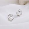 Aretes de Perlas Conejo Lunar para Mujer Diseño Nicho Coreano Aretes de Alta Gama Aretes Dulces Lindos Elegantes