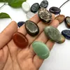 Pingente Gota d'Água Estilo Europeu e Americano Cristal Natural Ágata Pedra Bruta Oval 2,0mm Furo Lateral Colar Pingente DIY Jade