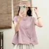 Opciones multicolor, nuevo cuello mao estilo chino, chaleco sin mangas abotonado, top de algodón y lino para mujer, nuevo estilo de verano, versátil y casual