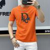 Verano 2025 alta calidad Camiseta casual de manga corta para hombre con estampado moderno de cuello redondo y letras que combina con todo