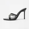 Nuevos Zapatos de Tacón Alto Estilo Francés para Primavera y Otoño, Elegantes Sandalias de Tacón de Aguja de Punta Fina con Pedrería de Gama Alta para Mujer, Zapatos de Comercio Exterior Transfronterizo