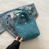 Bolso Cruzado Pequeño de Pana Estilo Coreano de Nicho Peludo de Moda Otoño e Invierno 2025 Bolso de Mano Bolso Tote