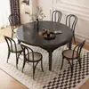 Juego de Mesa y Sillas de Comedor de Madera Maciza Estilo Francés de Mediados de Siglo para Uso Doméstico, Adecuado para Apartamentos Pequeños, Mesa de Comedor Plegable Extensible de Doble Propósito Cuadrada y Redonda Retro