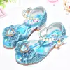 Tacones Altos para Niñas Frozen Sandalias de Niña Pequeña Aisha Verano 2022 Zapatos de Cristal para Niños Peep-toe Zapatos de Princesa