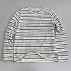 Buenas Mercancías Camiseta Sucia Rayada Rayada Manga Larga Primavera Nueva Cuello Redondo Estilo Casual Top Holgado Base para Mujer