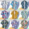 Camisa hawaiana de seda helada para hombre, de manga corta, abullonada, elegante, de verano, fina, holgada, estilo playero, estilo retro de Hong Kong.