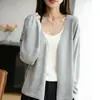 Novo Estilo de Verão 2025 Cardigan de Tricô com Franjas de Bambu e Linho de 14 Pinos para Mulheres Cor Pura Solto Peça Externa Camisa Top com Proteção Solar