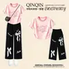 Novo Conjunto Casual de Verão para Meninas 2026: Conjunto Duas Peças Elegante e Versátil: Blusa de Manga Curta com Detalhe em Renda e Calça Wide Leg