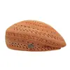 2025 Nuevo Boina Hueca Retro para Mujer Primavera y Verano Transpirable que Muestra la Cara Sombrero de Pequeño Pintor Circunferencia de Cabeza Grande Sombrero Versátil