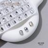 Broca Blanca para Manicura K9 Broca de Alta Calidad con Fondo Puntiagudo Flash para Joyería de Uñas Amor Ovalado Decoración de Uñas Broca Apilada